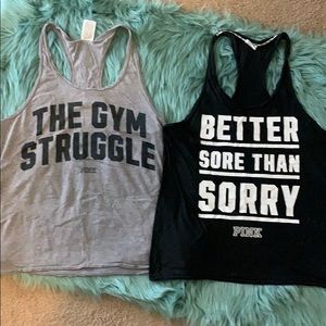 2-PINK Victoria’s Secret racerback tank tops